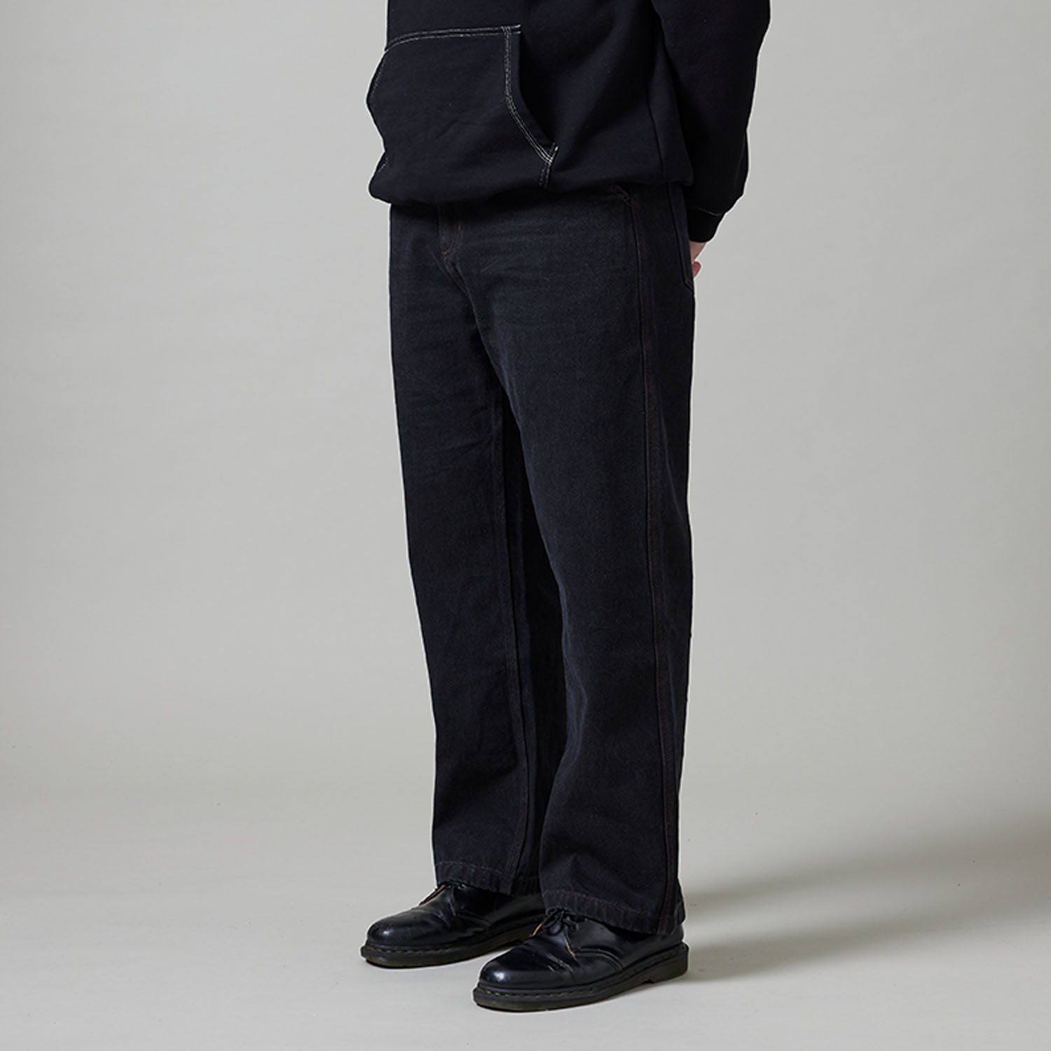 Pass~Port Workers Club Denim Jean - Washed Black / Brown Stitch