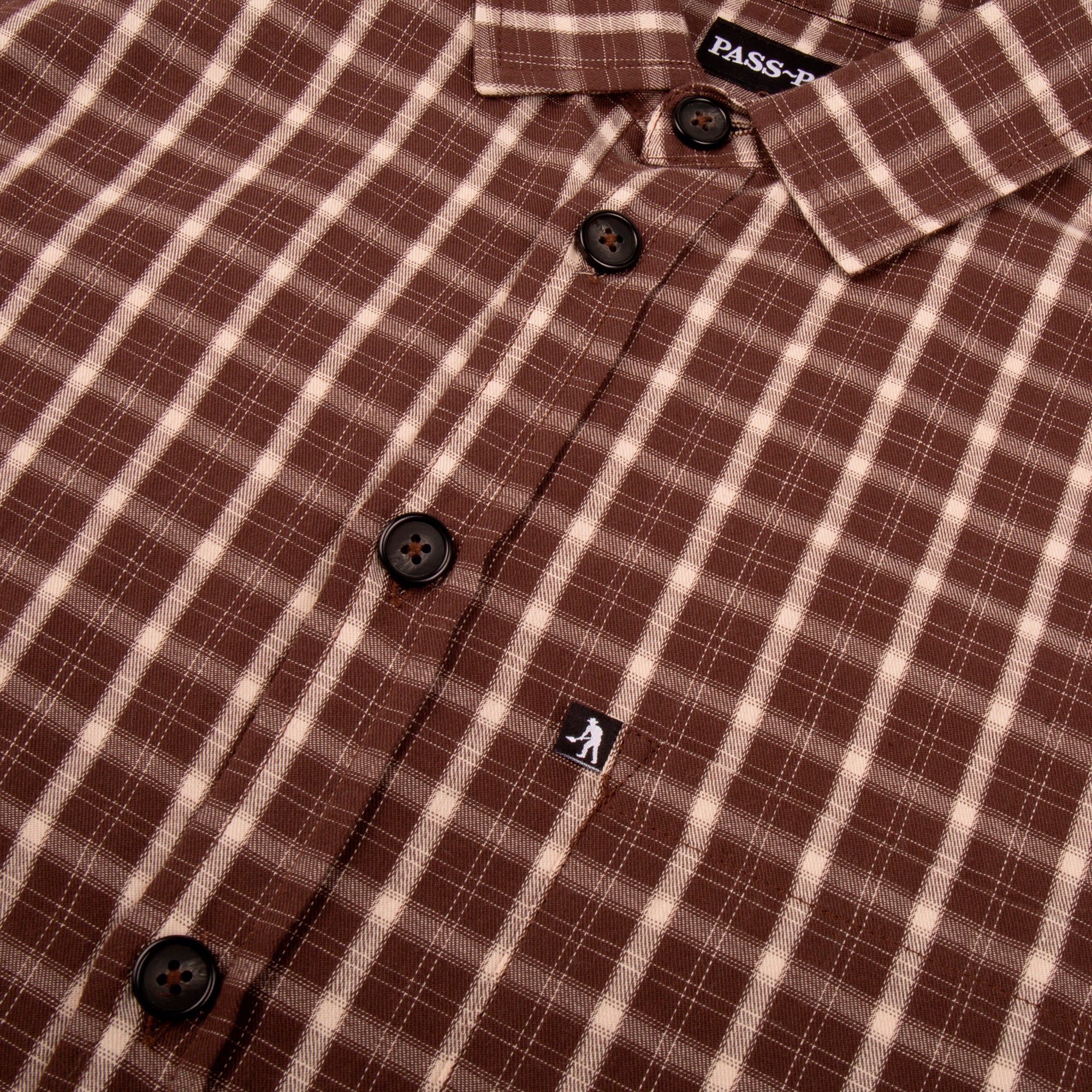 Workers Check Shirt S/S (Brown) – PASS~PORT-EU