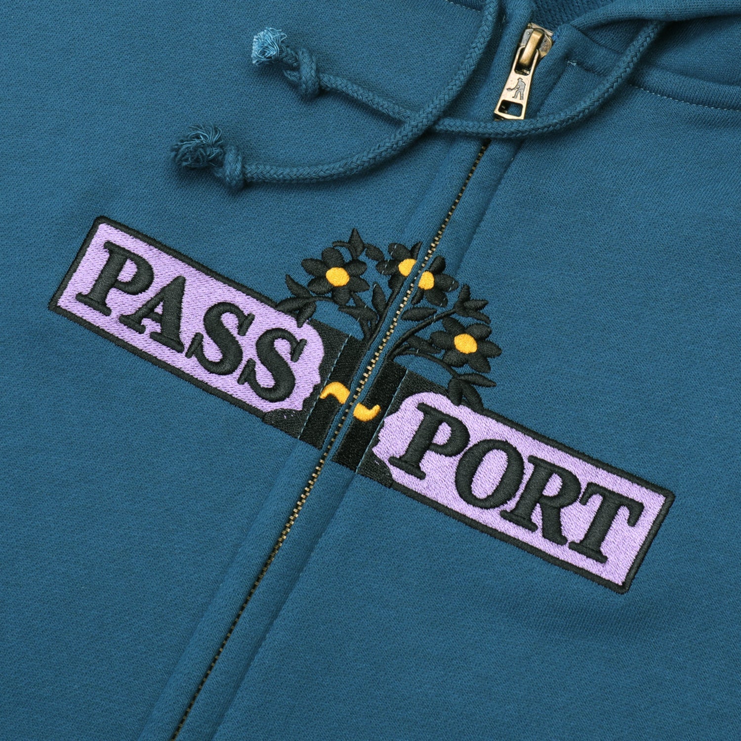 Pass~Port House Plant Organic Zip Hoodie - Teal