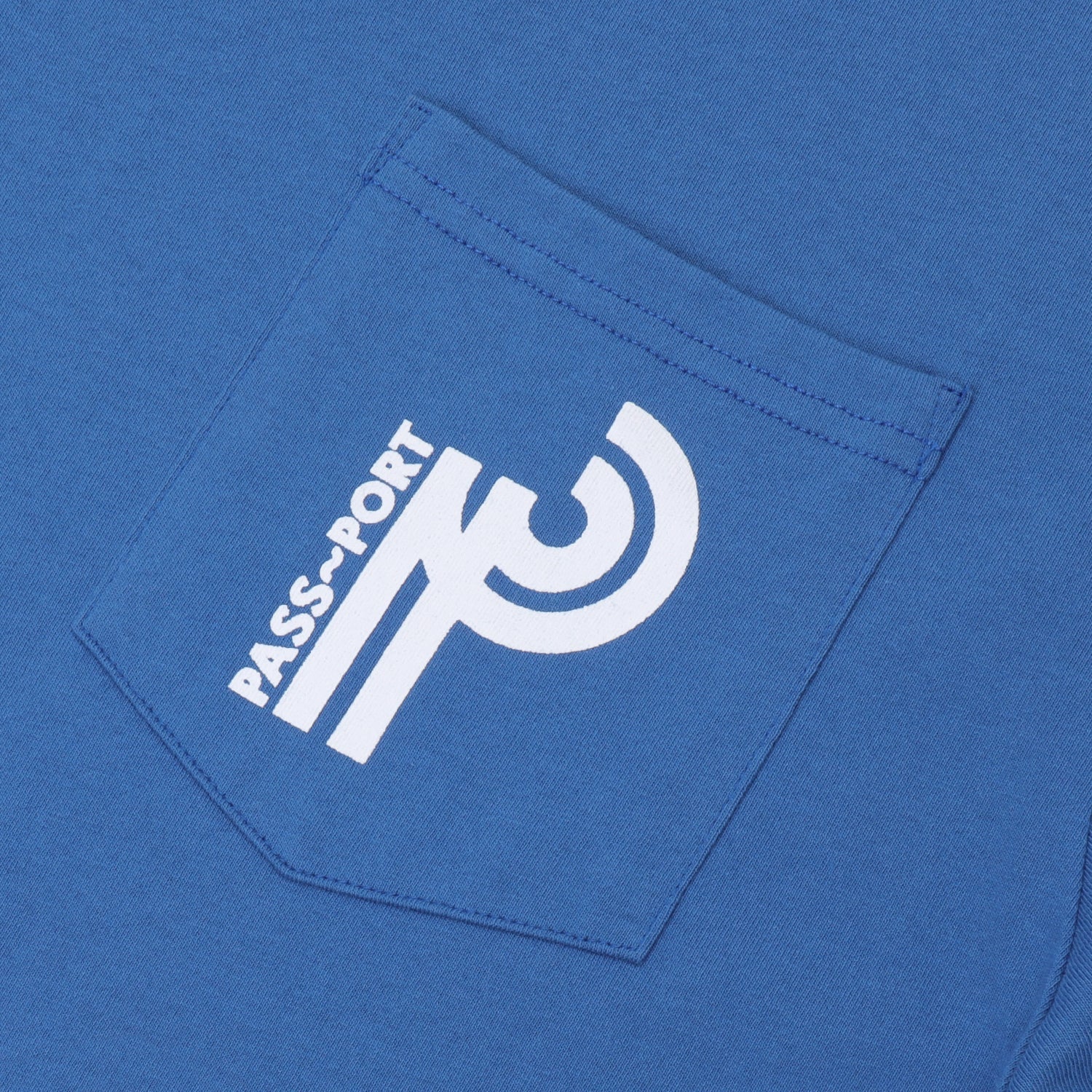 Pass~Port Long Con Long-sleeve Pocket Tee - Washed Royal Blue