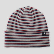 Pass~Port Organic Cotton Stripe Knit Beanie - Light Blue Multi