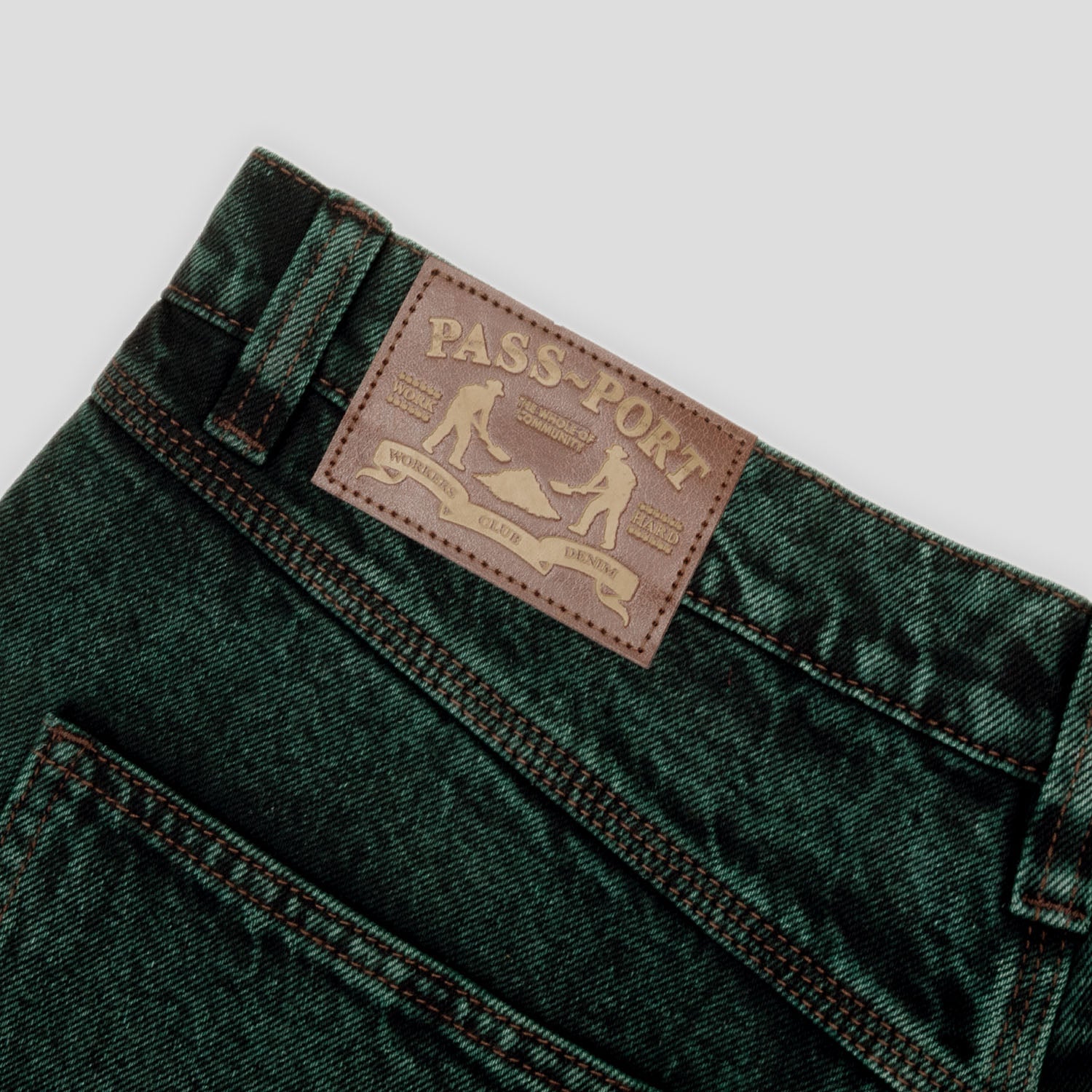 Pass~Port Workers Club Denim Jean - Dark Green Over-Dye