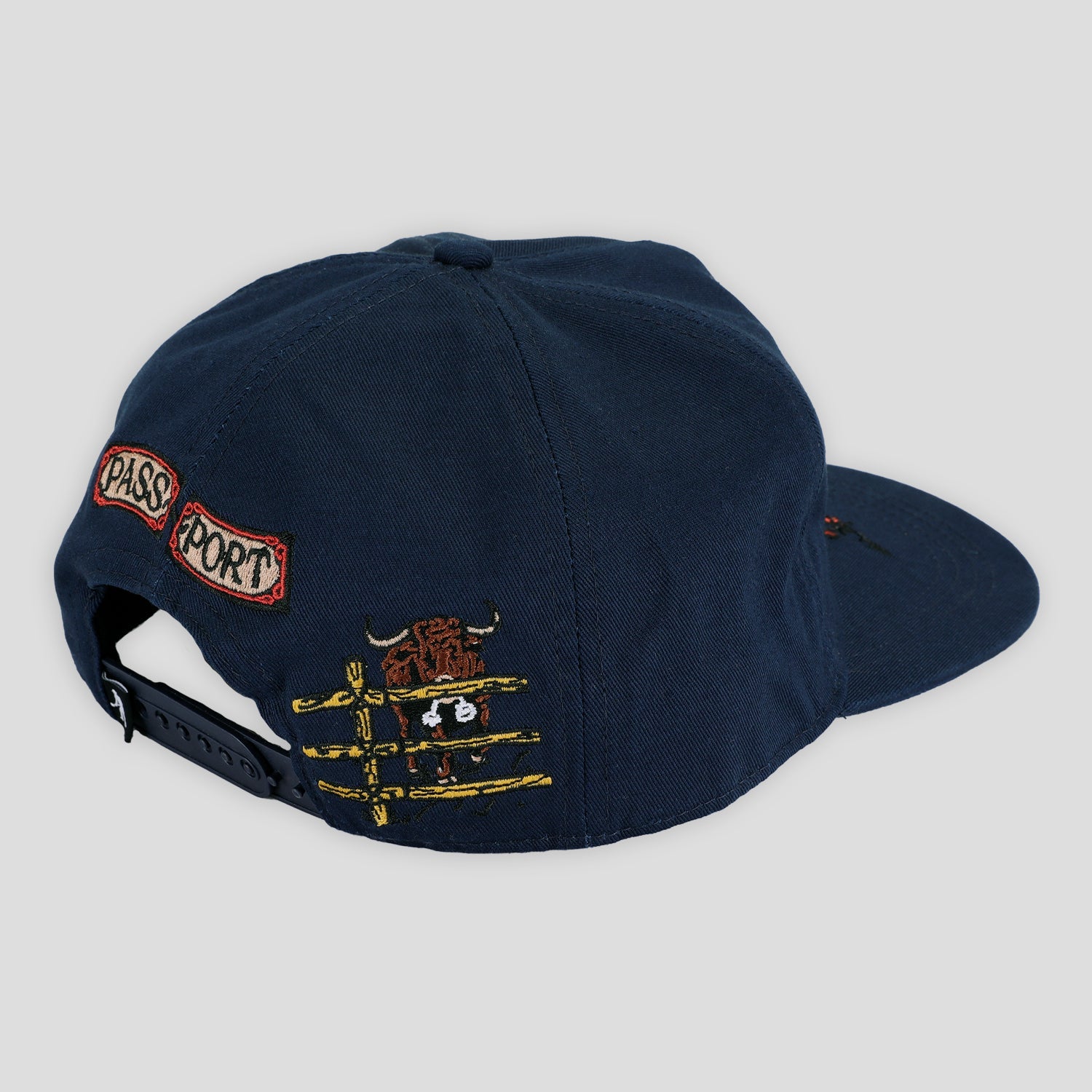 Pass~Port Red Flag Workers Cap - Navy