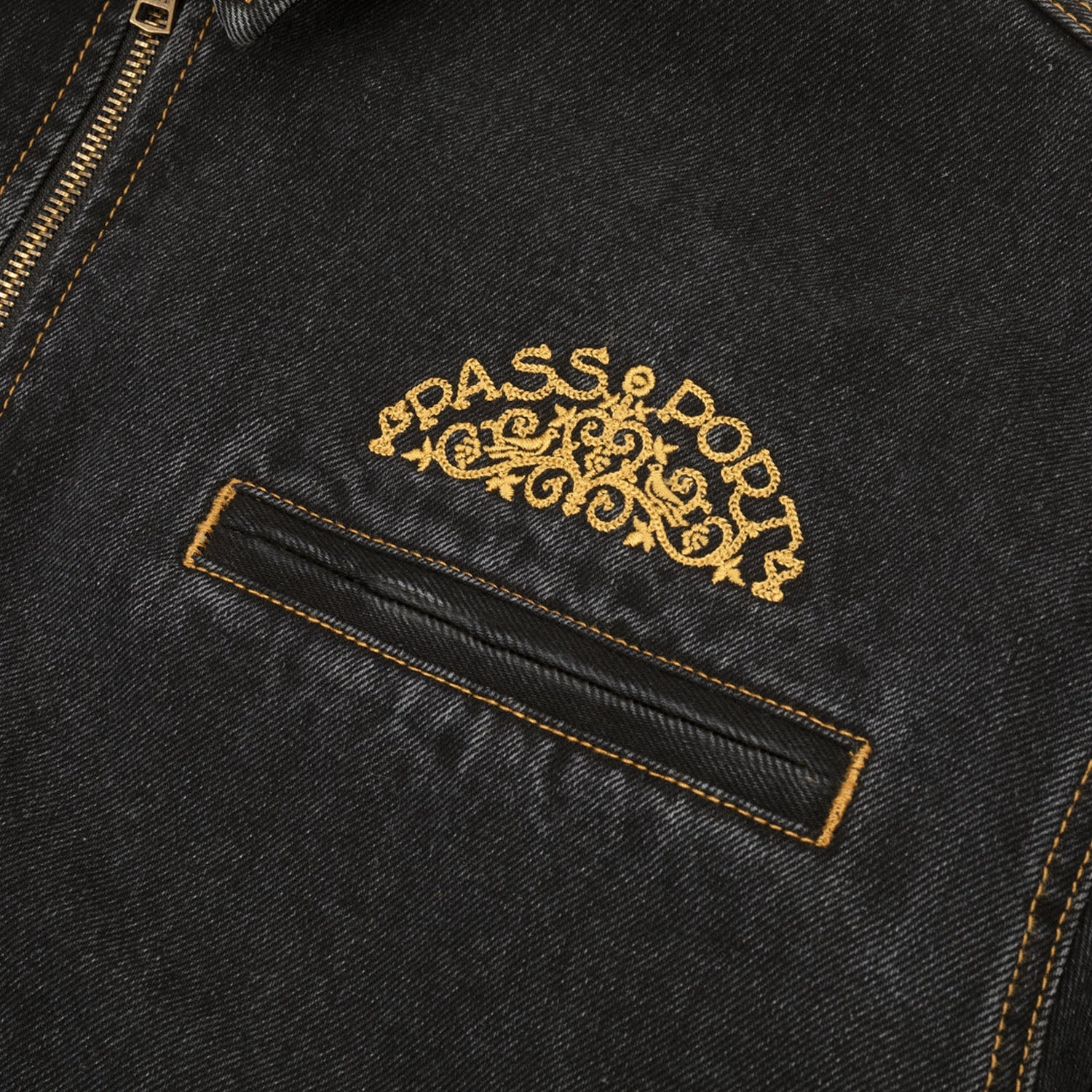 Pass~Port Vineyard Birds Denim Delivery Jacket - Washed Black