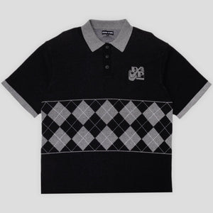 Pass~Port Tilde Stamp Knit Polo - Black