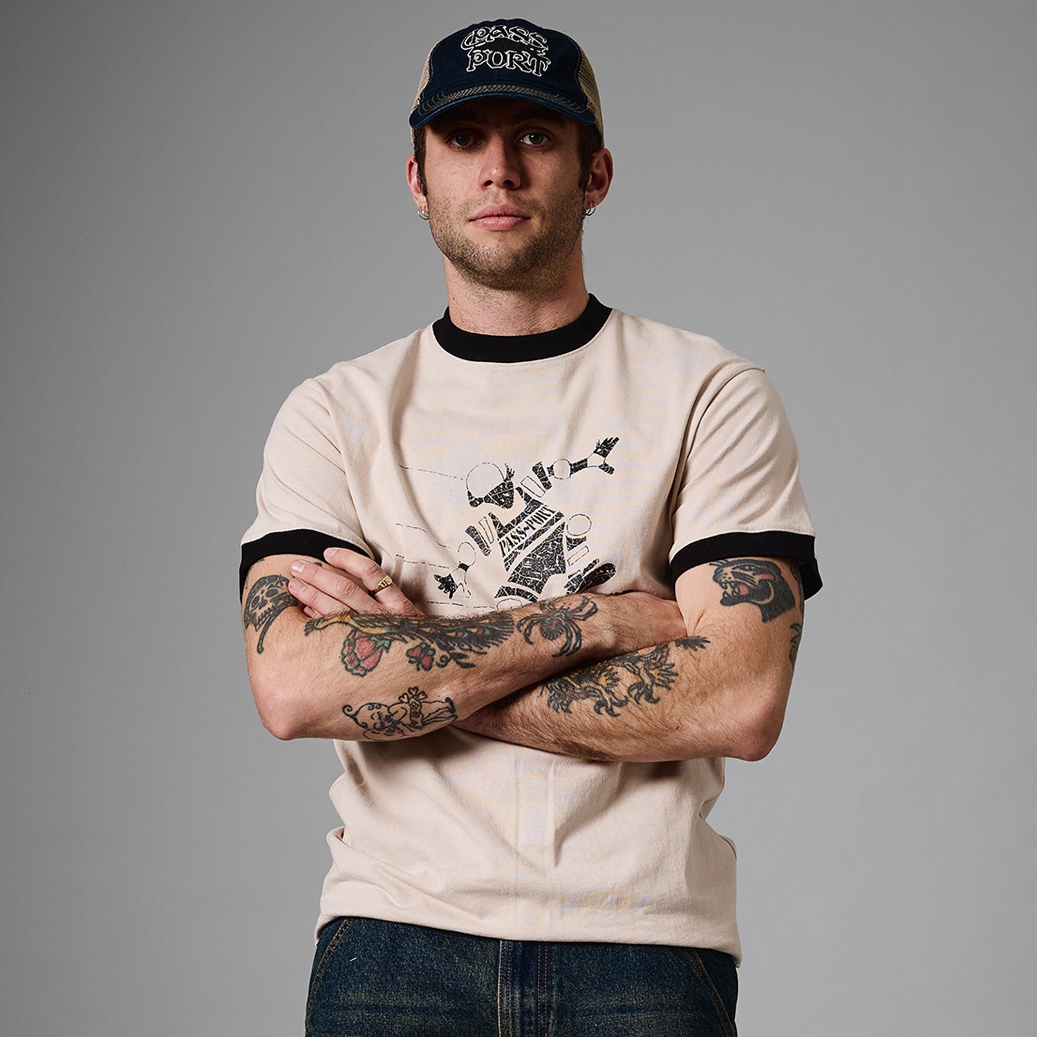 Pass~Port Cloncurry Ringer Tee - Stone