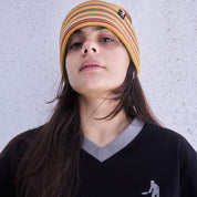 Pass~Port Organic Cotton Stripe Knit Beanie - Mustard Multi