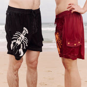 Pass~Port Seafood Staff Boardshorts - Lobster Red