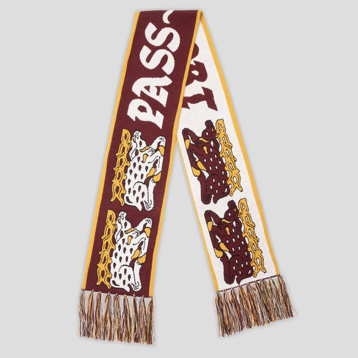 Pass~Port Antler Scarf - Maroon / Gold