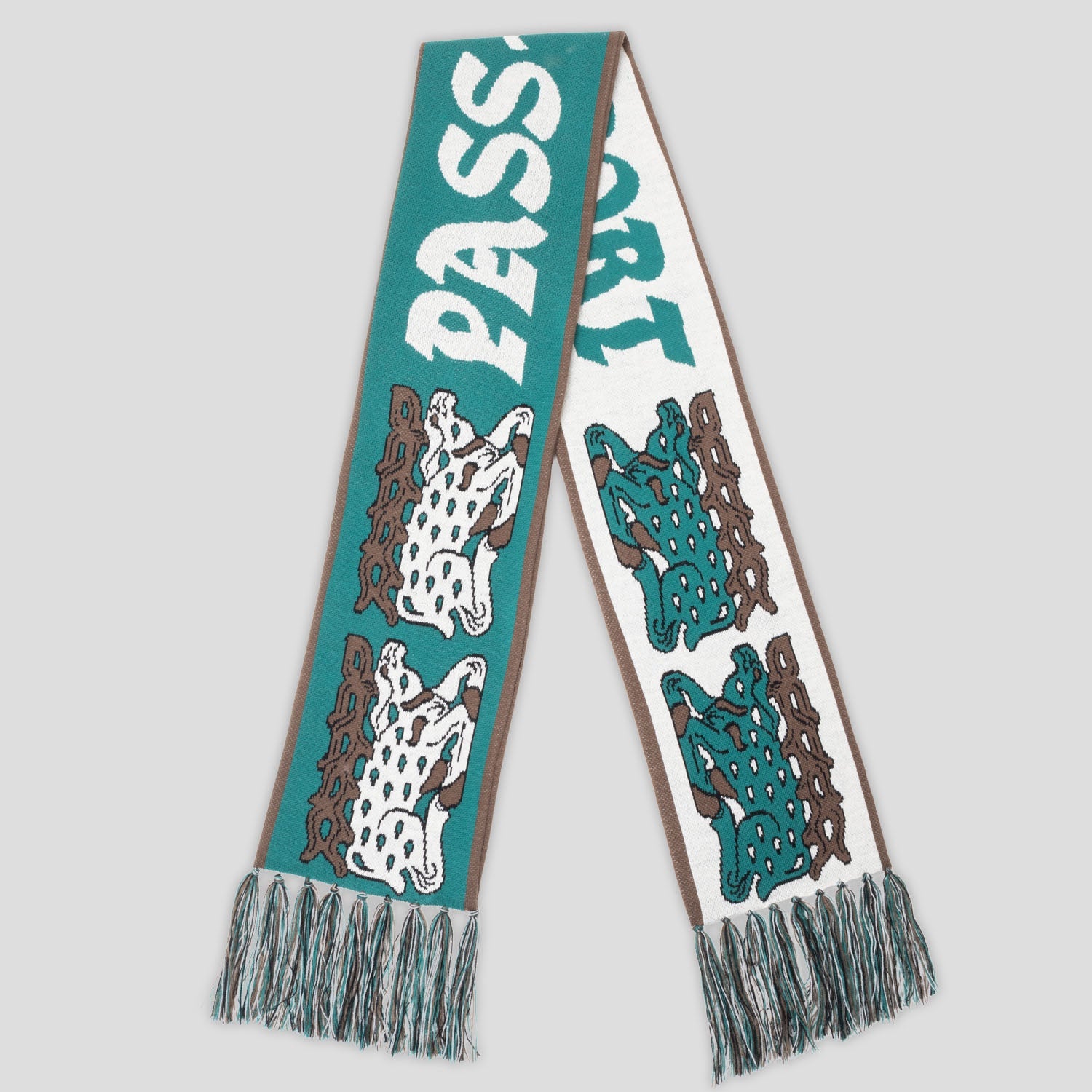 Pass~Port Antler Scarf - Teal / Brown