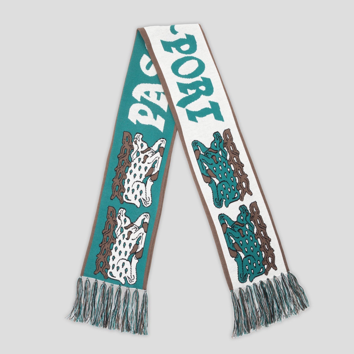 Pass~Port Antler Scarf - Teal / Brown