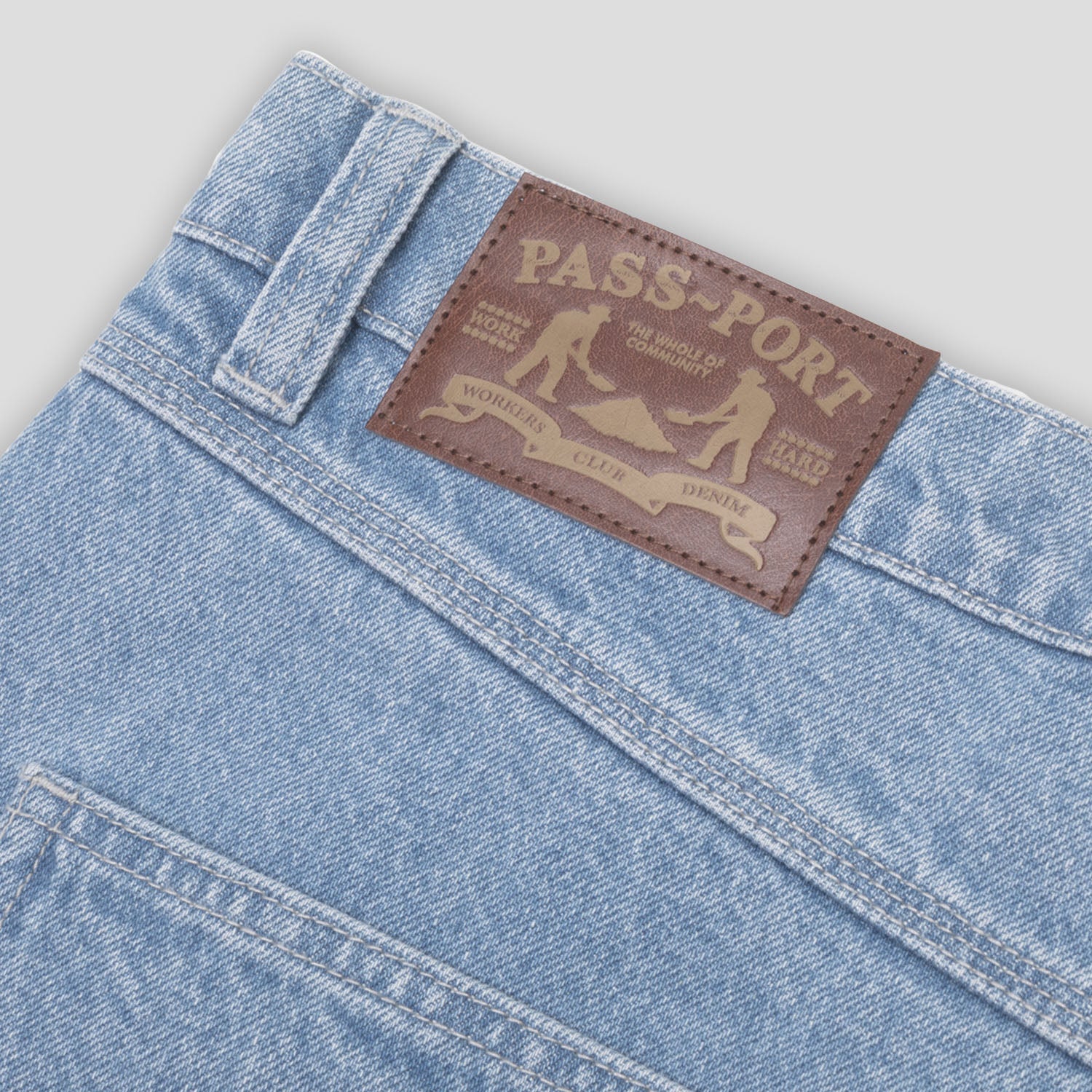 Pass~Port Workers Club Jean Short - Faded Washed Light Indigo