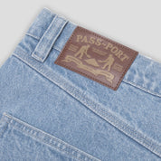 Pass~Port Workers Club Jean Short - Faded Washed Light Indigo