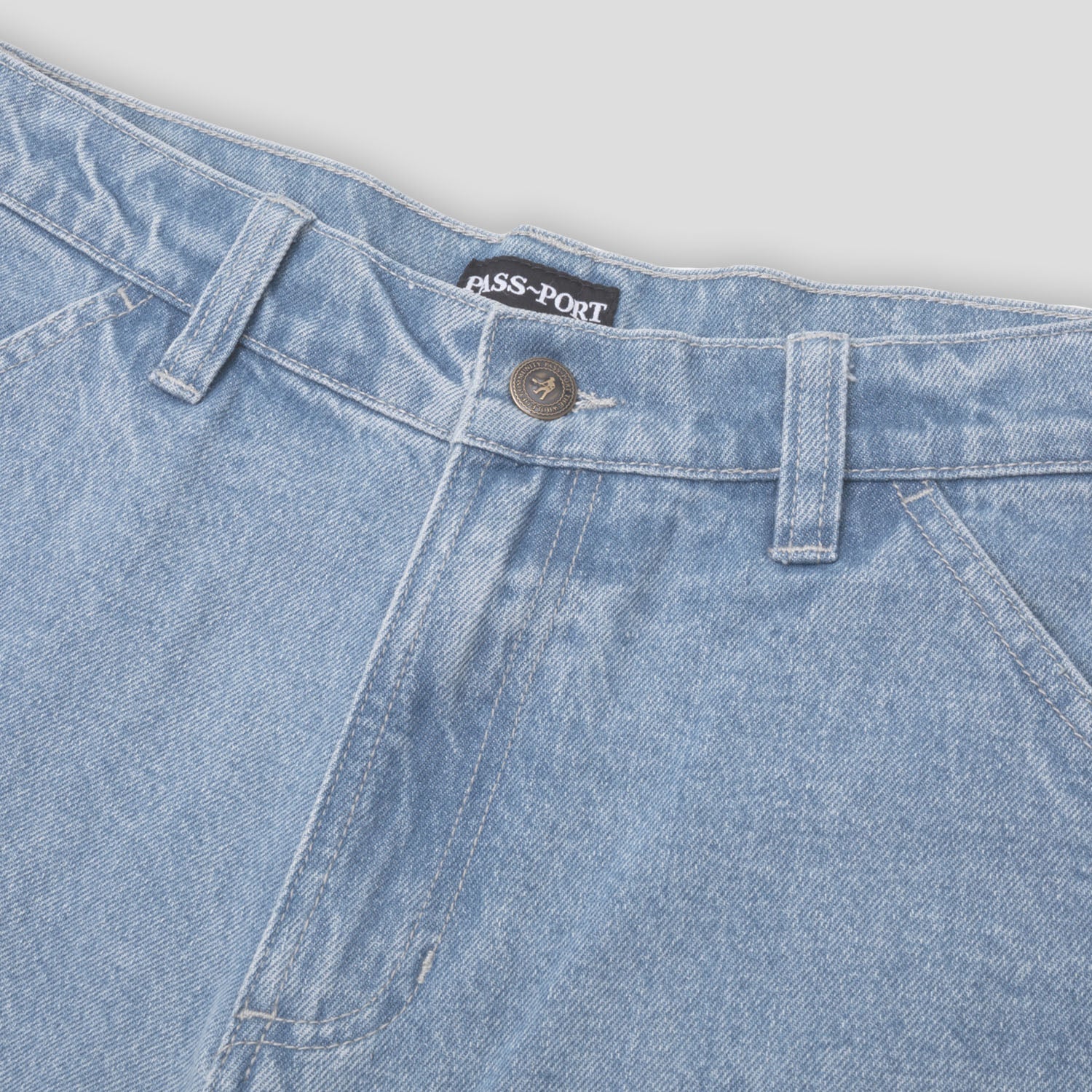 Pass~Port Workers Club Jean Short - Faded Washed Light Indigo