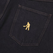 Pass~Port Workers Club Denim Jean - Washed Black / Brown Stitch