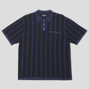 Pass~Port Pattoned Knit Polo - Navy