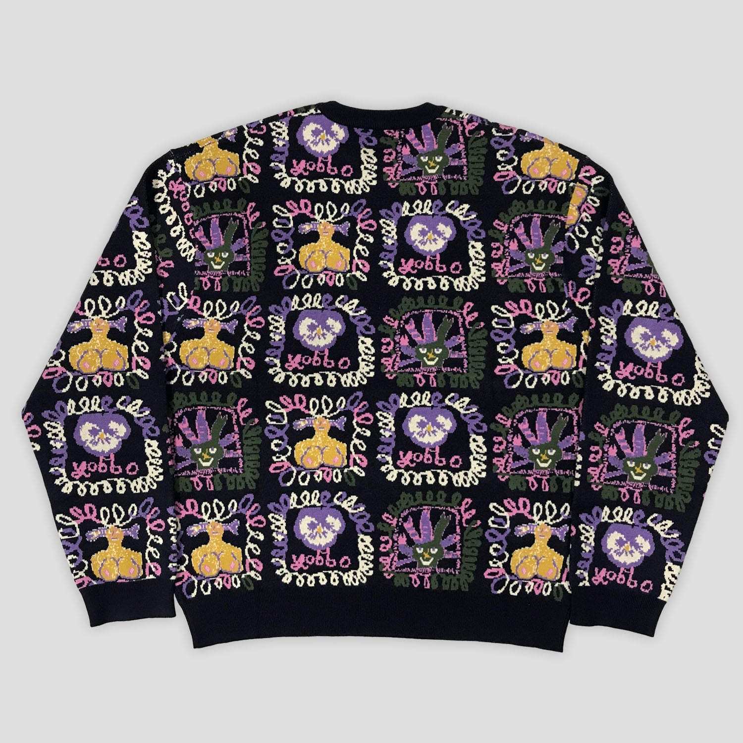 Pass~Port Faces Knit Sweater - Black