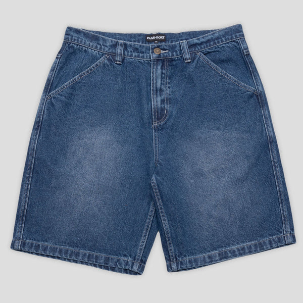 Pass~Port Workers Club Jean Short - Faded Washed Dark Indigo