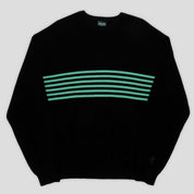 Pass~Port Organic Cotton Stripe Knit Sweater - Black / Green
