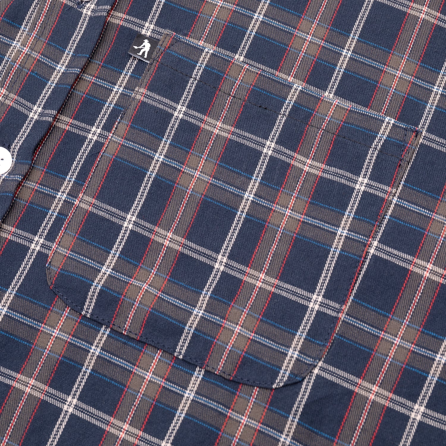 Pass~Port Workers Check Long Sleeve Shirt - Navy