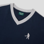 Pass~Port Workers Stripe Organic Cotton Jersey - Navy