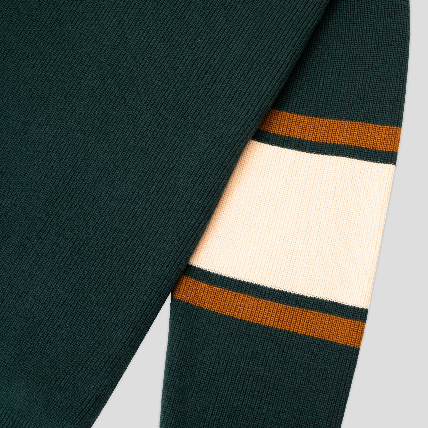 Pass~Port Organic Cotton Stripe Knit Sweater - Dark Green