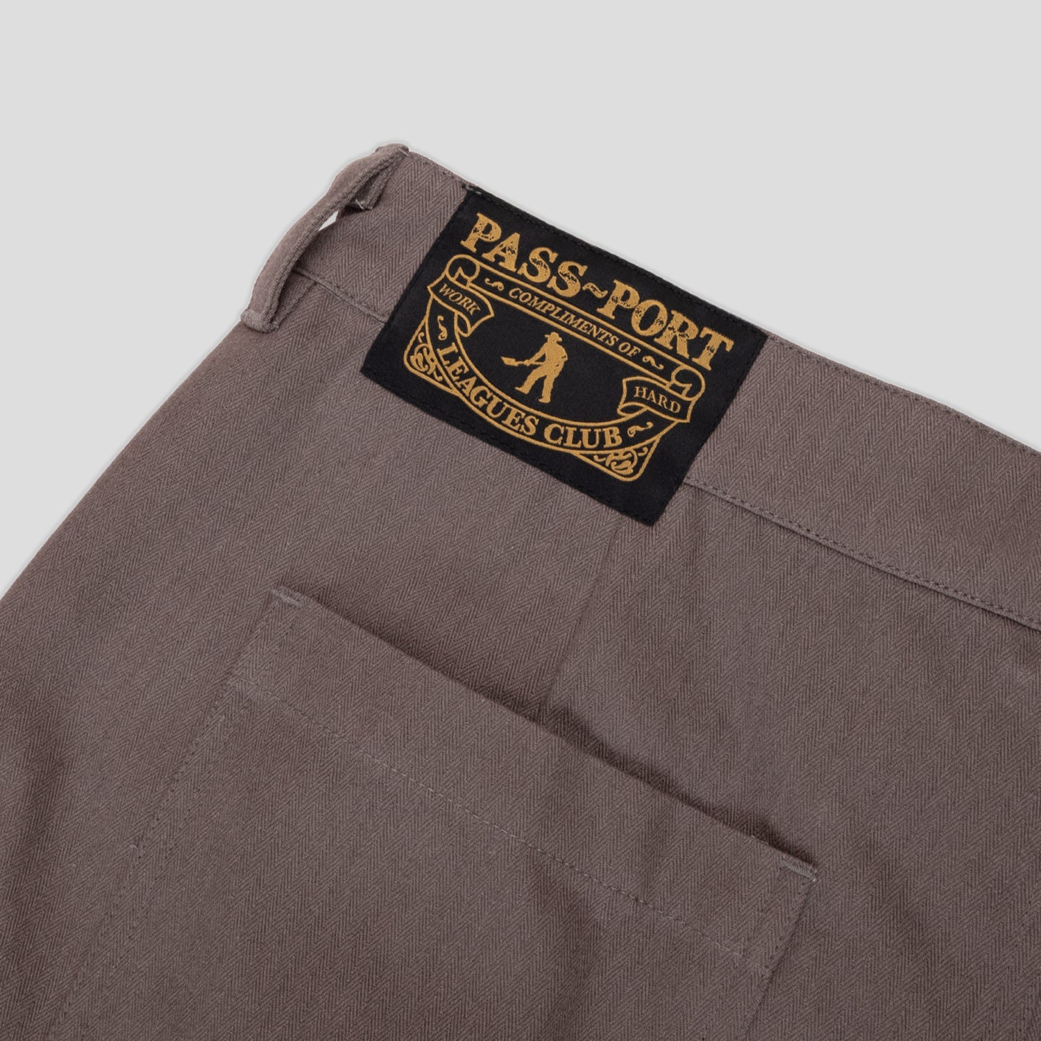 Pass~Port Herringbone Leagues Club Short - Dusty Brown