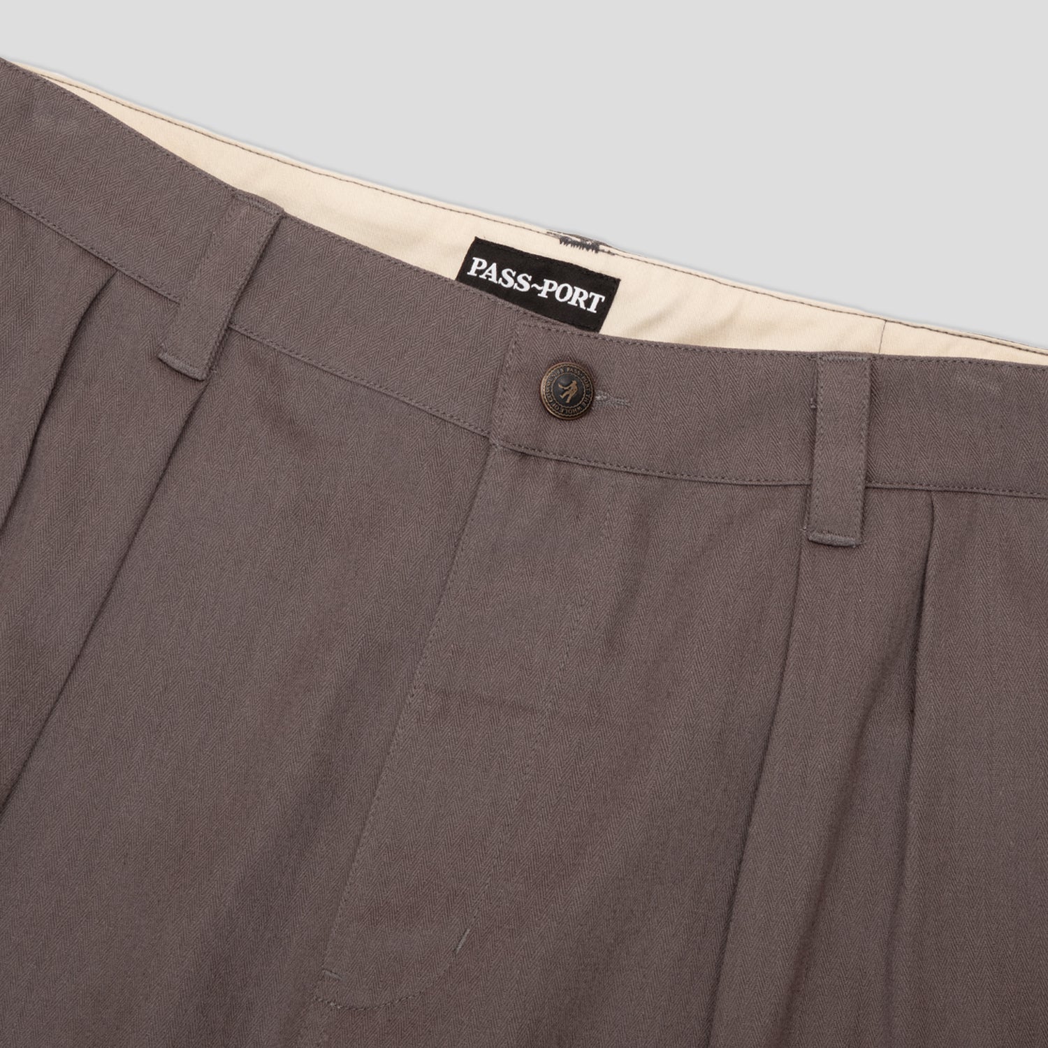 Pass~Port Herringbone Leagues Club Short - Dusty Brown