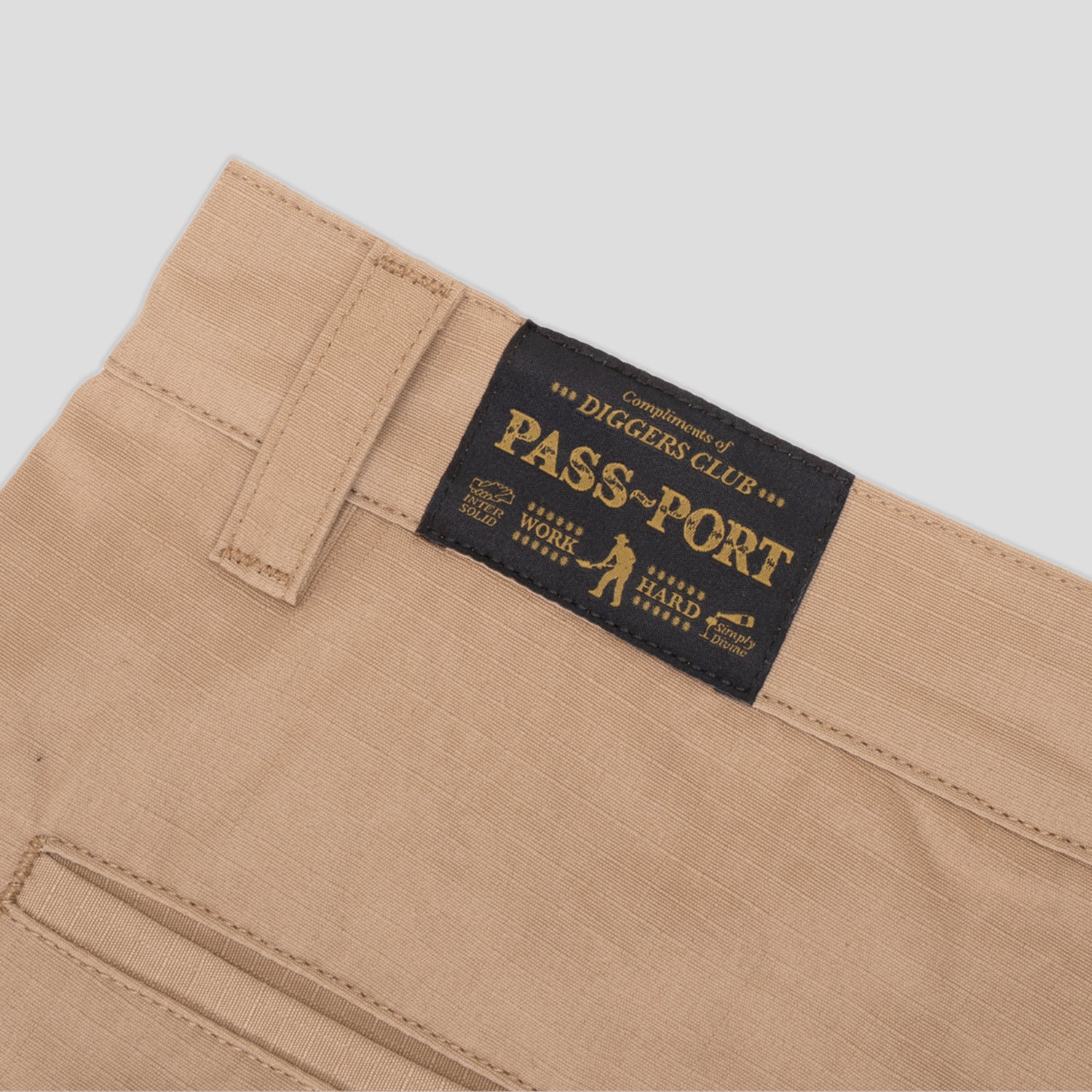 Pass~Port Ripstop Double Knee Diggers Club Short - Camel