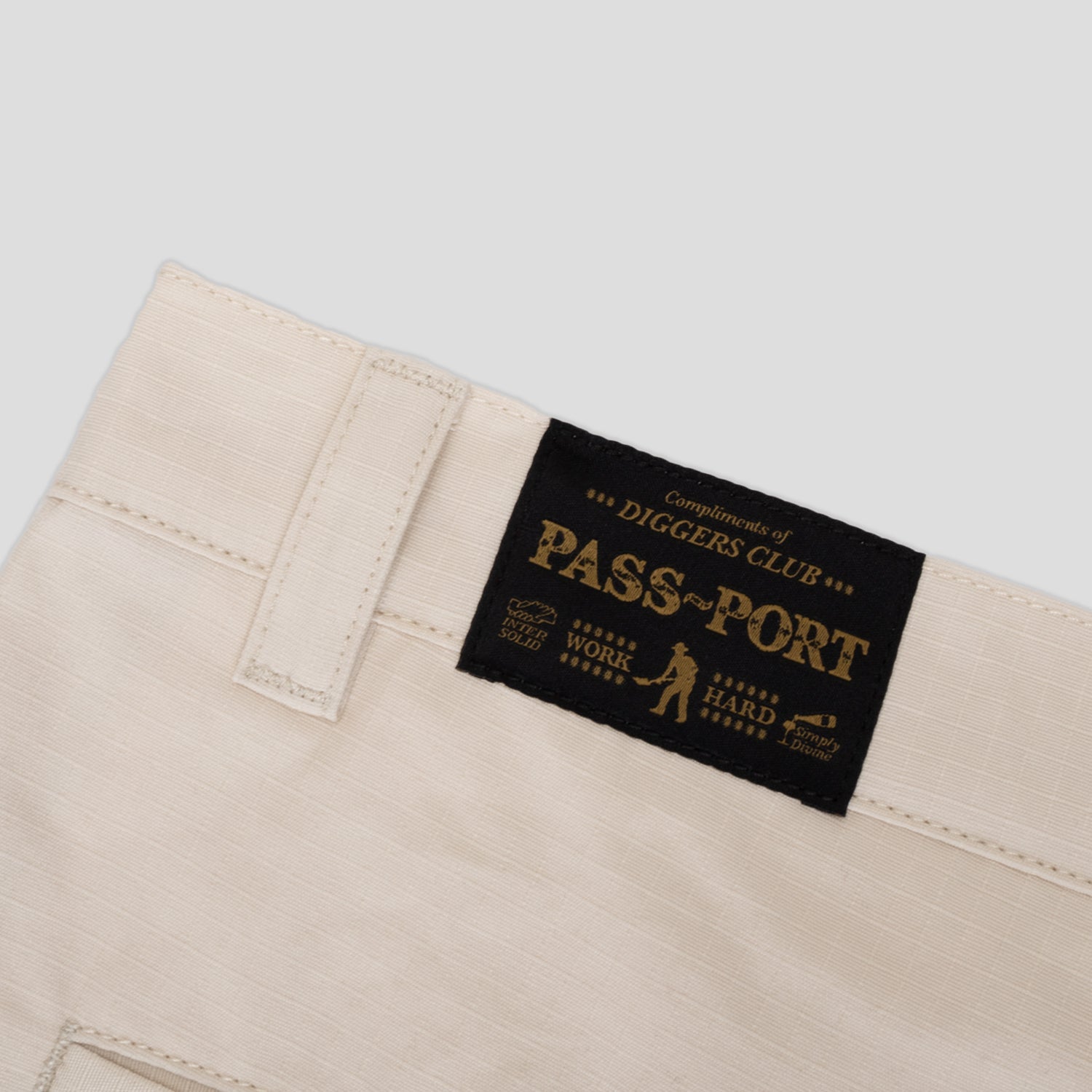 Pass~Port Ripstop Double Knee Diggers Club Short - Bone