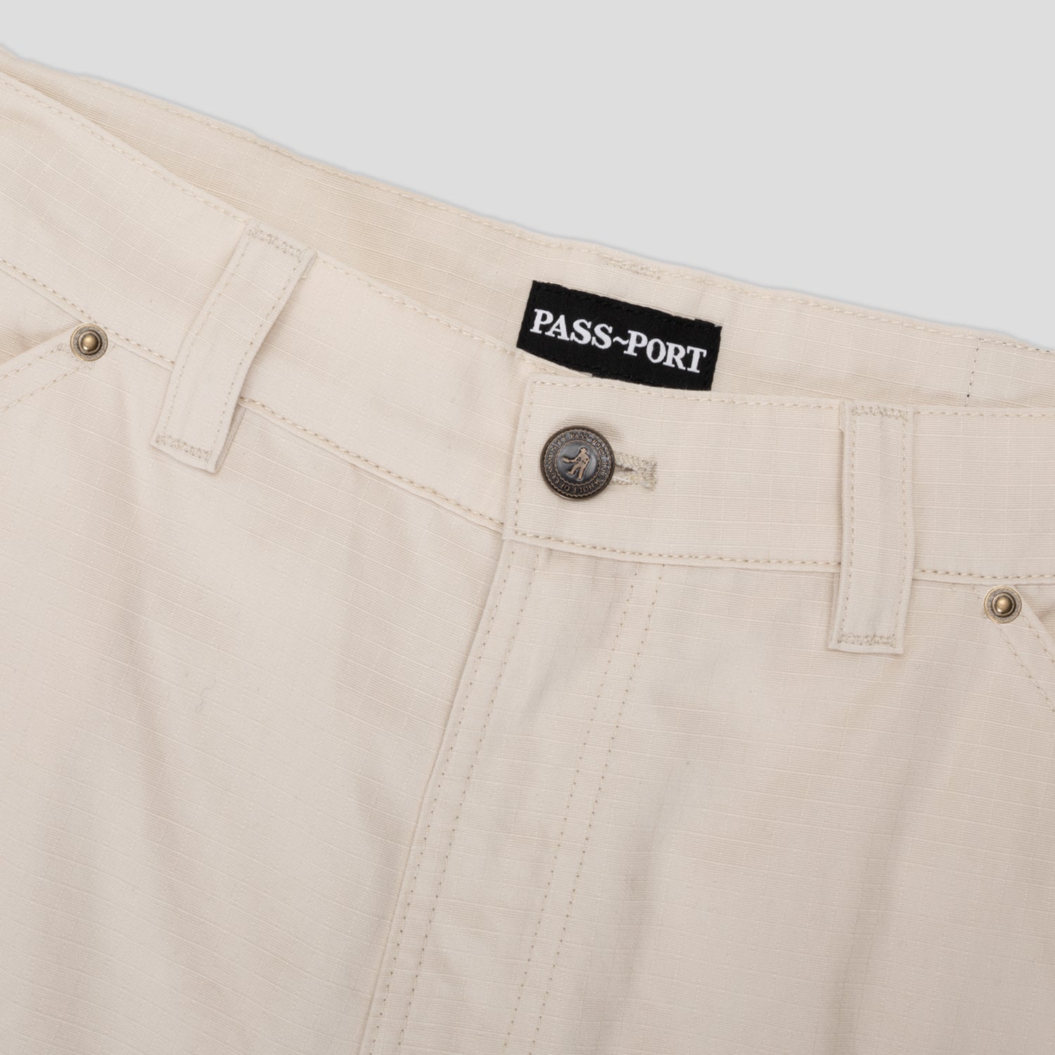 Pass~Port Ripstop Double Knee Diggers Club Short - Bone