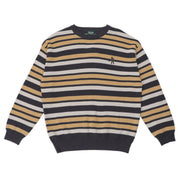 Pass~Port Striped Organic Knit Sweater - Grey
