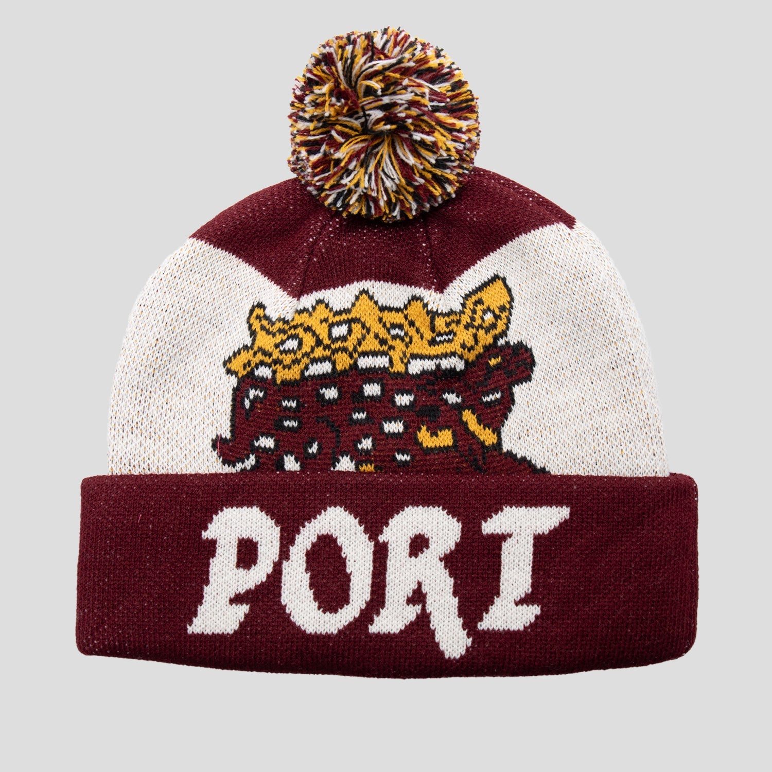 Pass~Port Antler Pom Beanie - Maroon / Cream