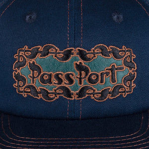 Pass~Port Pattoned Casual Cap - Navy