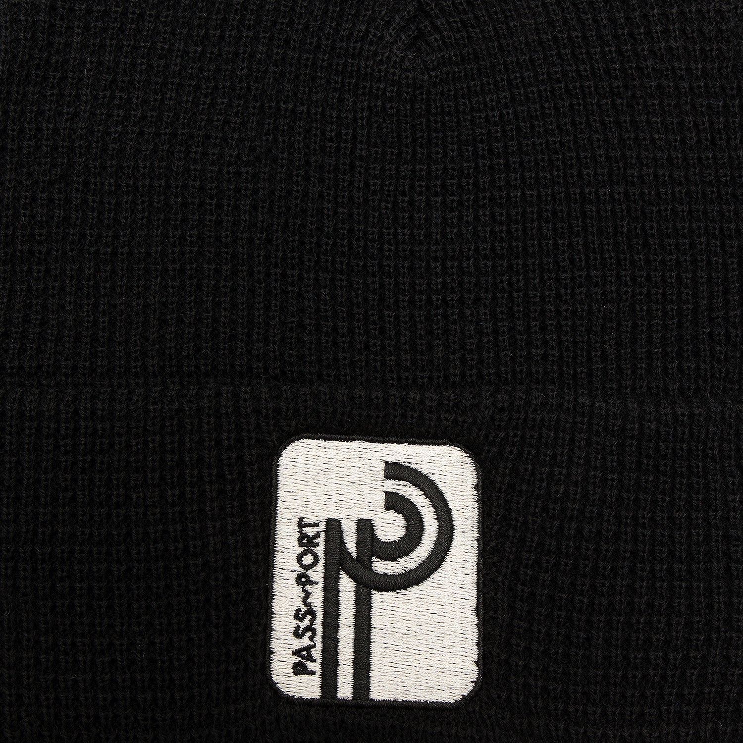 Pass~Port Long Con Waffle Knit Beanie - Black