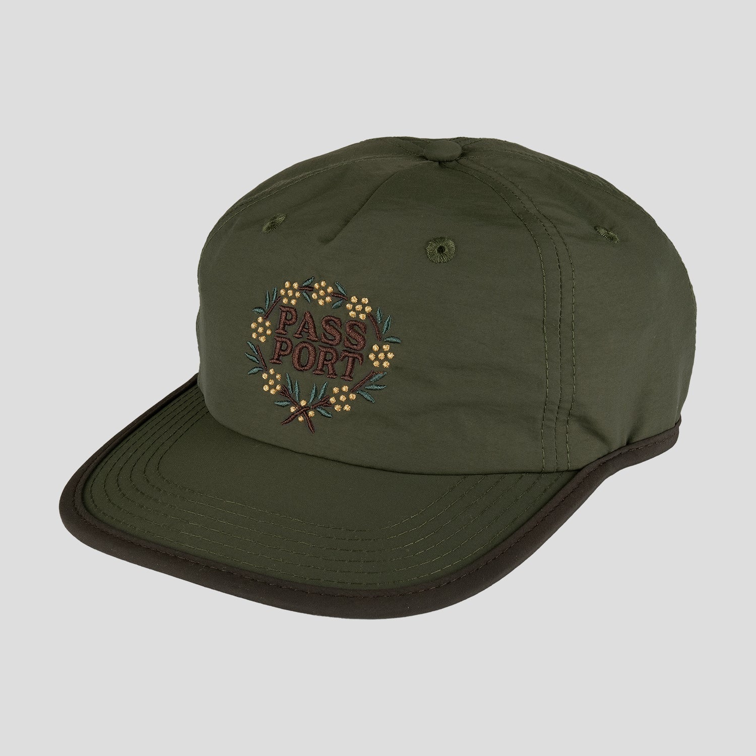 Pass~Port Wattle RPET Workers Cap - Military / Chocolate