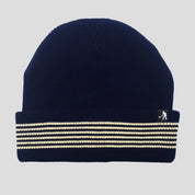 Pass~Port Organic Cotton Stripe Knit Beanie - Navy / Cream