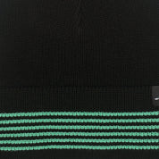 Pass~Port Organic Cotton Stripe Knit Beanie - Black / Green