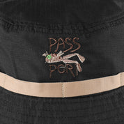 Pass~Port Frog Lure Anglers Bucket Hat - Black