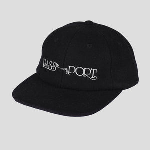 Pass~Port Stem Logo Woollen Casual Cap - Black