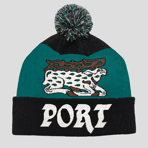 Pass~Port Antler Pom Beanie - Black / Teal