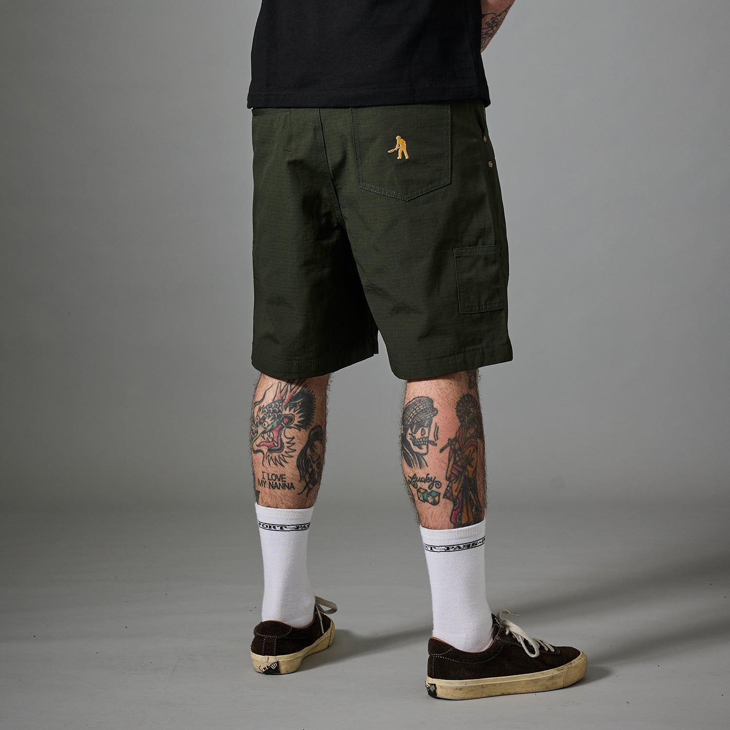 Pass~Port Ripstop Double Knee Diggers Club Short - Dark Green