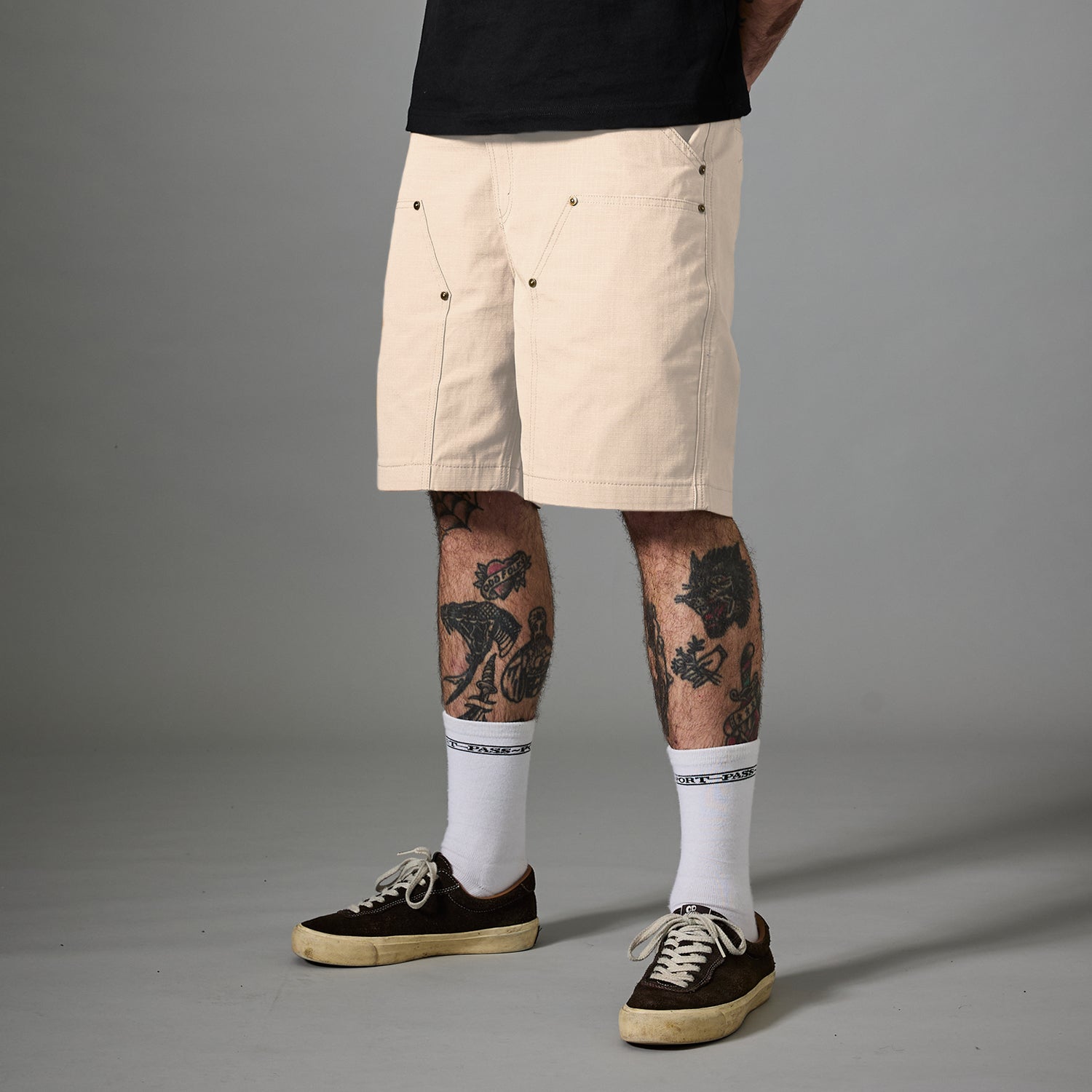 Pass~Port Ripstop Double Knee Diggers Club Short - Bone