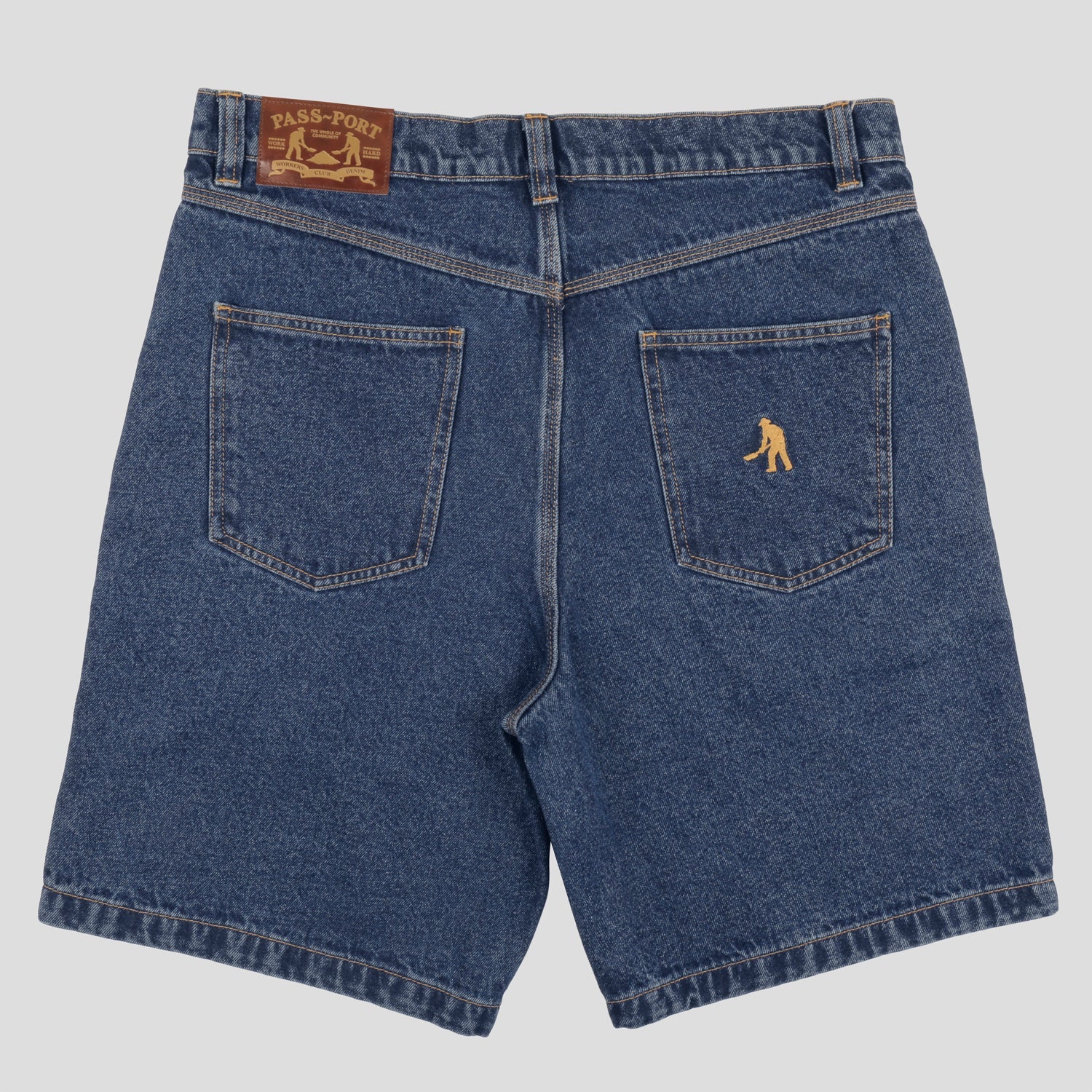 Pass~Port Workers Club Denim Short - Washed Dark Indigo
