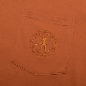 Organic Embroidery Pocket Tee (Burnt Orange)