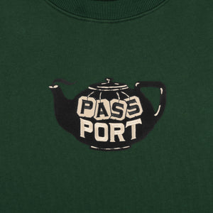Tea~Pot Embroidery Sweater (Forest Green)
