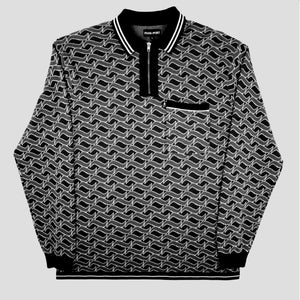 Stacked Tilde Polo L/S Knit (Black)