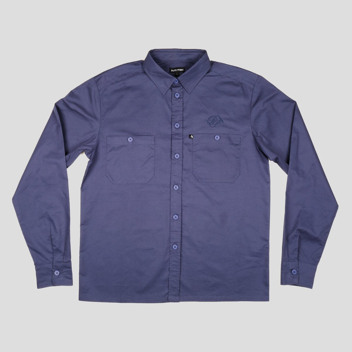 Workers Banner Longsleeve Shirt (French Navy)
