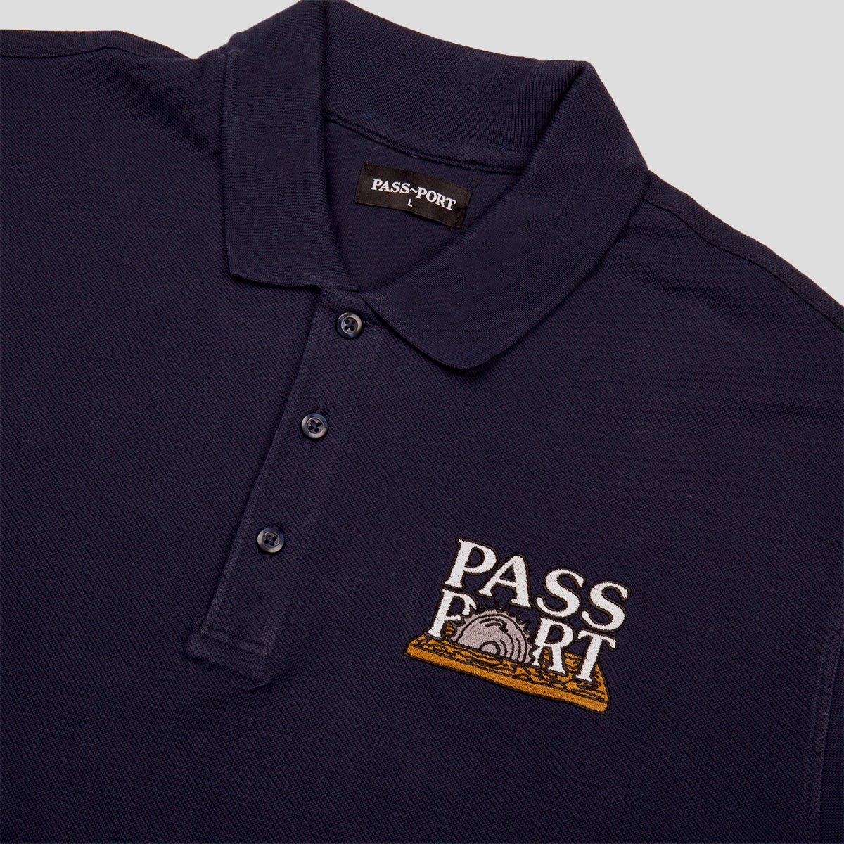 Circle Saw Embroidery Polo (Navy)