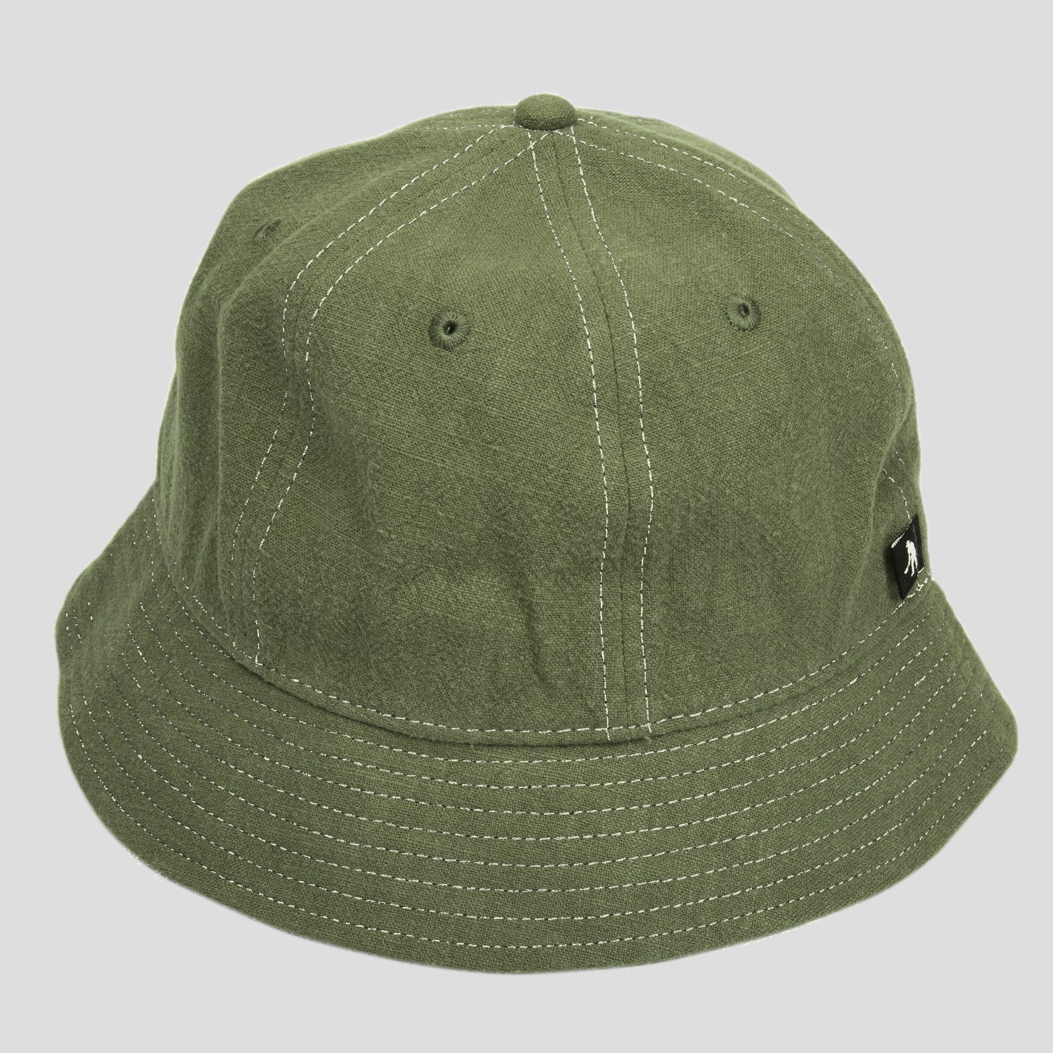 Linen 6 Panel Bucket Hat (Olive)